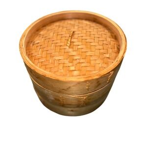 Bamboo‎ Steamer Basket Set 2Tier Stackable Dumpling Vegetable Cookware 10"X6.5"